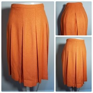 Rosecrest Vintage Mod Retro Orange Pleated Skirt